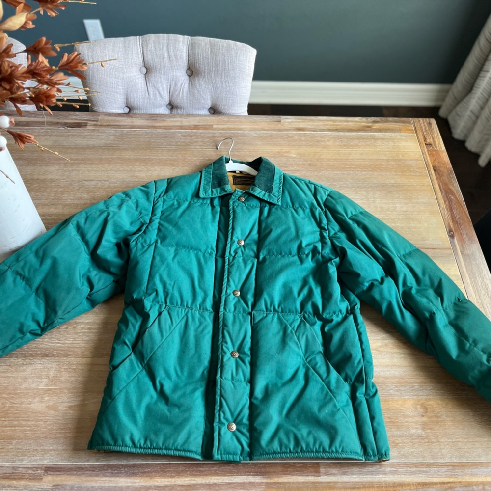 Eddie Bauer vintage green goose down  Puffer Jacket